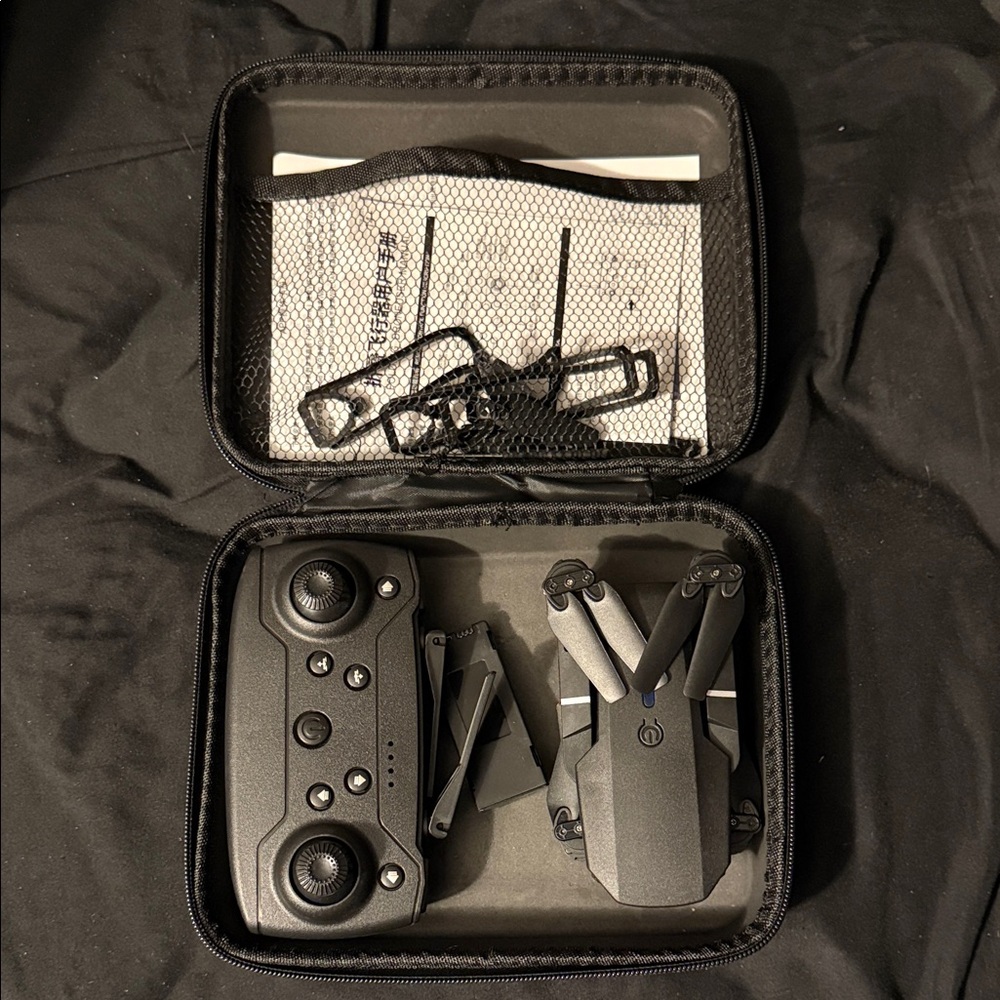 Compact Black Drone with Controller